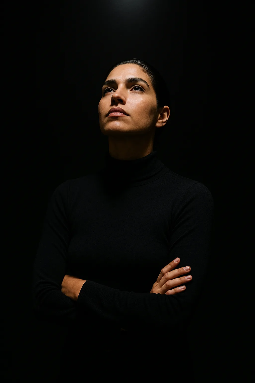 Poder — brazos cruzados, mirada fija
